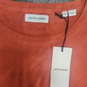 NWT...Jack & Jones Bold "Brick Red" Crew Neck Sweater...XXL